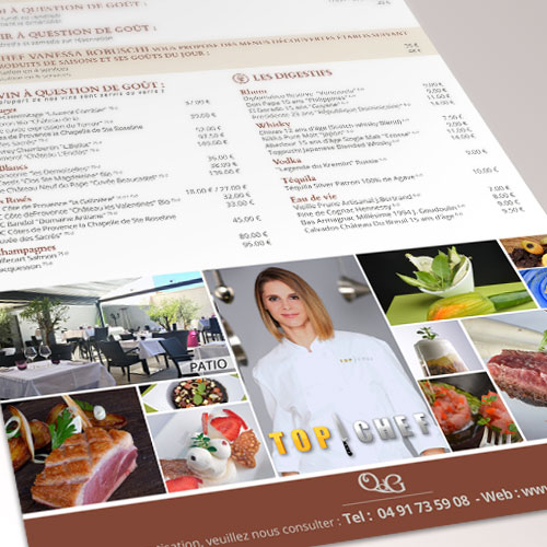 création menu design restaurant