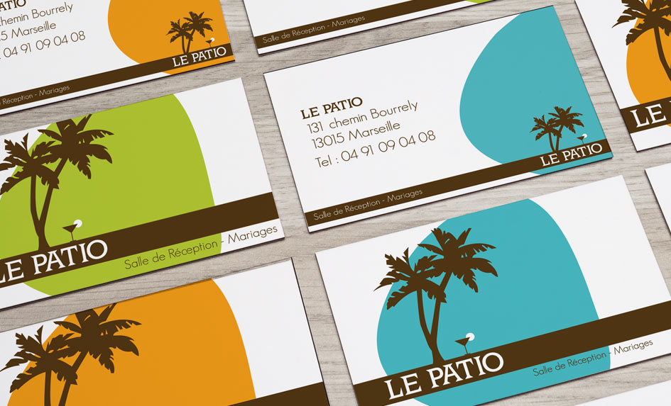 Création identité visuelle, logo et carte de visite pour Le Patio