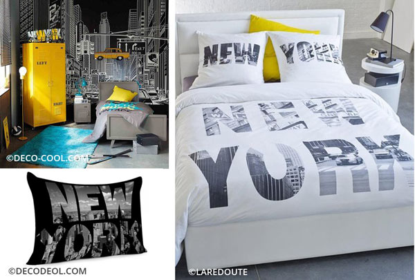 décoration personnalisée style New York pour la chambre de votre ado