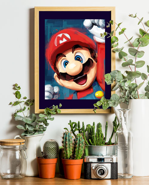 Tableau Mario Bros - idée cadeau pour papa geek