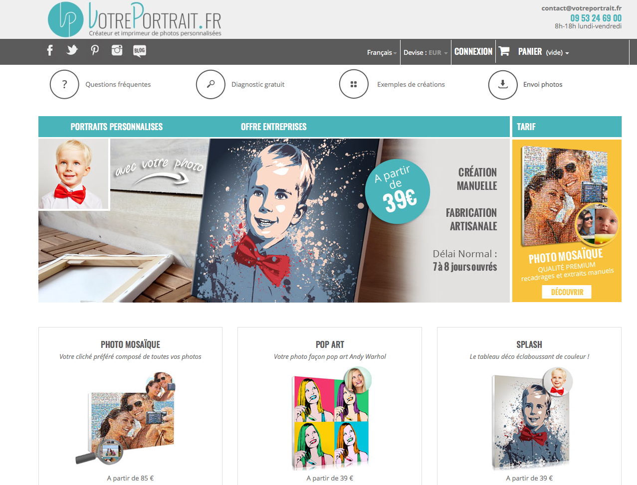 Accueil du site web Votreportrait.fr